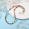 Faceted Round Natural Agate(Dyed & Heated) Beaded Necklaces for Women NJEW-JN04659-03-3