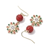 Alloy Enamel with Rhinestone Dangle Earrings EJEW-JE06079-4