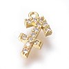 Golden Plated Brass Micro Pave Cubic Zirconia Charms ZIRC-L075-51D-1