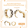 2 Pairs Tartan Pattern Enamel Chunky Hinged Hoop Earrings for Women EJEW-BBC0001-27B-2