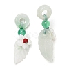 Natural Jadeite & Natural Green Onyx Agate & Crystal Dnout/Leaf Pendant Decorations G-G008-06-2