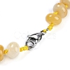 Natural Topaz Jade Rondelle Graduated Beaded Necklaces for Women Men NJEW-K388-02L-3