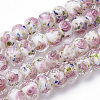Handmade Gold Sand Lampwork Beads Strands LAMP-R141-10mm-12-1
