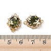 Brass Micro Pave Cubic Zirconia Connector Charms KK-P355-12G-02-3
