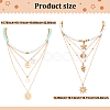 6Pcs 6 Style Sun & Flower & Shell Shape Pendant Alloy Multi Layered Necklaces Sets NJEW-AN0001-37-2