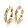 Clear Cubic Zirconia Hoop Earrings EJEW-C022-07G-1