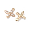 Real 18K Gold Plated Brass Cubic Zirconia Charms KK-R037-157G-2