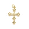 Brass Micro Pave Cubic Zirconia Pendants X-KK-Z100-34G-02-1