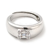Rack Plating Brass Micro Pave Clear Cubic Zirconia Adjustable Rings RJEW-E064-16P-2