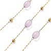 Natural Dyed Jade & 304 Stainless Steel Beads Link Chains CHS-K021-08B-02-1