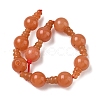 Natural Red Aventurine 3-Hole Guru Beads Strands G-H064-E11-01-4