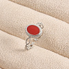 304 Stainless Steel with Enamel Cuff Open Rings for Women CS7687-1-1