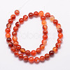 Natural Striped Agate/Banded Agate Bead Strands X-G-K166-13-8mm-08-2
