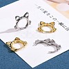 Women Cat Brass Leverback Earrings JE965B-5