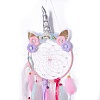 Handmade Unicorn Woven Net/Web with Feather Wall Hanging Decoration LS-HJEW-A001-01A-2