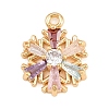 1Pc Brass Cubic Zirconia Charms KK-YW0003-89-1