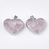 Natural Rose Quartz Pendants STAS-T043-01A-2