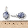 Natural Blue Spot Jasper Oval Pendants G-NH0025-15P-05-3