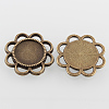 Flower Alloy Cabochon Settings X-PALLOY-N0088-33AB-NF-2