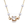 ABS Plastic Pearl Round Beaded Chains CHS-N003-16-6