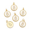 Brass Micro Pave Clear Cubic Zirconia Charms ZIRC-I052-16G-08-1
