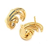 Twist Wave Rack Plating Brass Micro Pave Cubic Zirconia Stud Earring EJEW-P240-16G-2