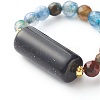 Mixed Stone Beads Finger Ring for Girl Women RJEW-JR00383-6