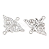 Brass Micro Pave Clear Cubic Zirconia Connector Charms CU-CBA7BFE-03D-P-2