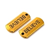 Tibetan Style Alloy Rectangle with Word Believe Pendants TIBEP-Q043-066AG-RS-2