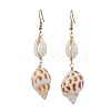 304 Stainless Steel Shell Shape with Tortoise & Starfish Dangle Earrings EJEW-JE06265-04-4