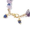 Natural Lapis Lazuli & Amethyst Chip Beaded Bracelets for Women BJEW-JB12526-01-4