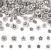 120Pcs 12 Styles Tibetan Style Alloy 3D Flower Beads FIND-YW0009-60-1