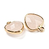 Natural Rose Quartz Faceted Heart Charms G-Q006-07G-09-2