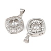 Brass Micro Pave Clear Cubic Zirconia Peg Bails Pin Pendants KK-CBA6A75-41P-2