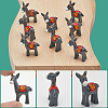 Resin Donkey Figurines DJEW-WH0009-33-6