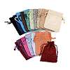 Polyester Imitation Burlap Packing Pouches Drawstring Bags ABAG-R005-9x12-M-1