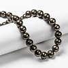 Natural Pyrite Beads Strands G-L031-10mm-01-4