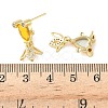 Brass Micro Pave Cubic Zirconia Fish Dangle Stud Earrings EJEW-K320-01G-21-2