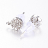 Brass Micro Pave Cubic Zirconia Stud Earring Findings ZIRC-E132-11B-P-2