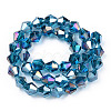 Electroplate Glass Beads Strands EGLA-Q118-8mm-B27-3