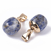 Top Golden Plated Natural Blue Spot Jasper Pendants G-T131-03E-3