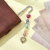 Flower Pattern Alloy Hook Bookmarks AJEW-JK00250-03-3