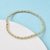 Brass Round Beaded Stretch Bracelets for Men Women BJEW-B148-05A-PG-2