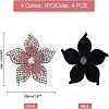 4Pcs 4 Color Imitation Leather Cloth Iron on/Sew on Patches DIY-FH0003-99-3