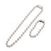 Tarnish Resistant 304 Stainless Steel Ball Chain Necklace & Bracelet Set STAS-D181-02P-01B-1