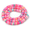 Handmade Polymer Clay Beads Strands CLAY-R089-6mm-099-2