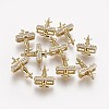Brass Cubic Zirconia Links ZIRC-E162-04G-2