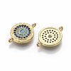 Brass Micro Pave Cubic Zirconia Links Connectors ZIRC-T005-034G-2