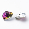 Heart Electroplated Glass Charms EGLA-N006-012C-3