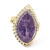 Natural Amethyst Horse Eye Wrapped Adjustable Ring G-D458-03G-07-RS-2